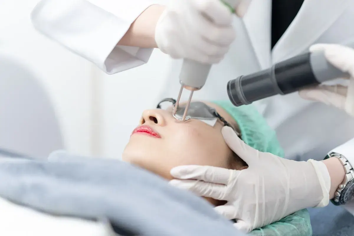 A woman receiving ADVATx laser treatment at Coastal Glo Med Spa | Medical Aesthetics | Corpus Christi, TX